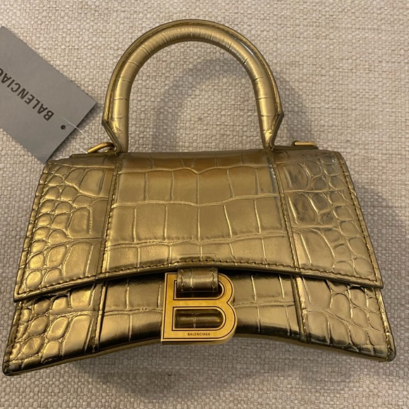 Balenciaga Hourglass Top Handle Bag Crocodile Embossed Leather XS Missing Strap. - Picture 13 of 15